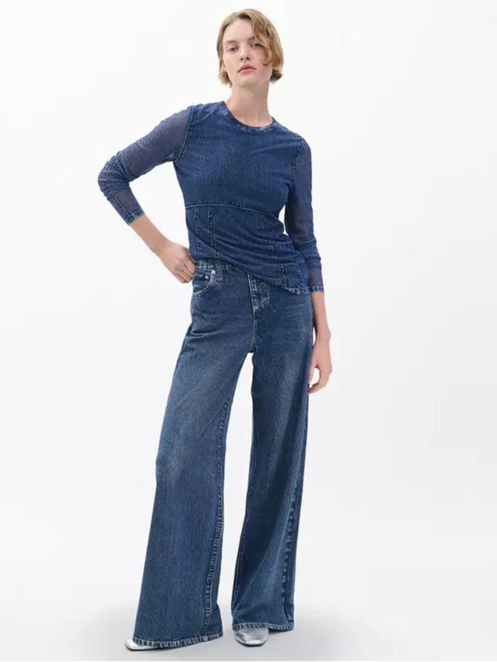 NWT Rag and Bone Miramar Long Sleeve Mesh Top Sz Medium - Picture 4 of 9